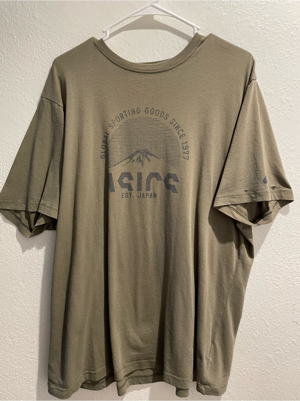 Asics Olive Graphic Crew Neck Tee